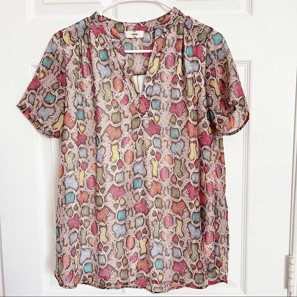 Entro | Multicolor Python Print Sheer Top - image 1